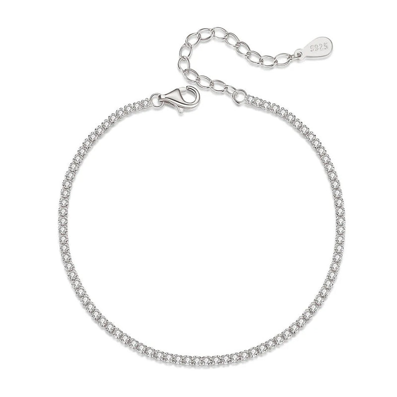 TrustDavis CZ Chain Bracelet Women Wedding Fine S925 Jewelry