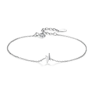 Davis Sterling Silver Mini Lightning Bracelet Women Girls Lady Birthday Gift