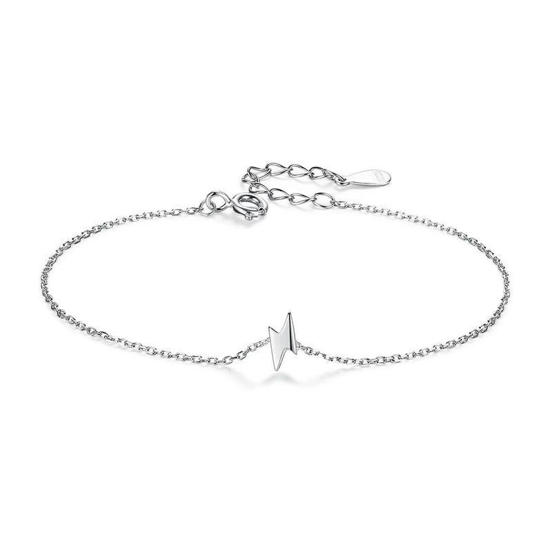 Davis Sterling Silver Mini Lightning Bracelet Women Girls Lady Birthday Gift
