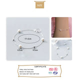 TrustDavis 925 Silver Pearl Bead Bracelet Wedding Jewelry