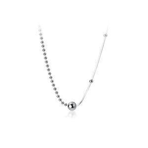 TrustDavis 925 Sterling Silver Beads Snake Chain Choker Necklace For Women