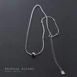 TrustDavis 925 Sterling Silver Beads Snake Chain Choker Necklace For Women