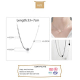 TrustDavis 925 Sterling Silver Beads Snake Chain Choker Necklace For Women