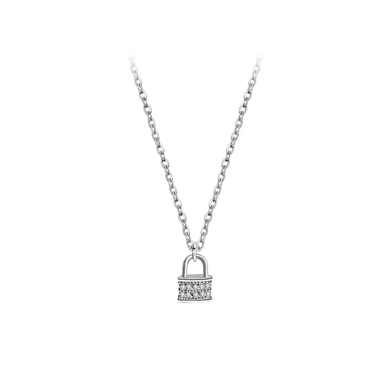 TrustDavis Love Lock Pendant S925 Necklace DS843