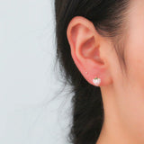 TrustDavis 925 Sterling Silver Pink Strawberry Stud Earrings For Women