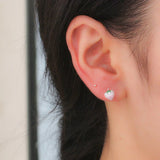 TrustDavis 925 Sterling Silver Pink Strawberry Stud Earrings For Women
