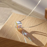 TrustDavis 925 Silver CZ Pendant Necklace For Women