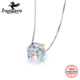 TrustDavis 925 Silver CZ Pendant Necklace For Women