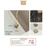 TrustDavis Moon Heart Pendant Necklace 925 Silver DD1209