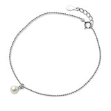 TrustDavis Minimalist 925 Silver Beads Chain Anklets Wedding Jewelry DA1825