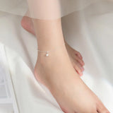 TrustDavis Minimalist 925 Silver Beads Chain Anklets Wedding Jewelry DA1825