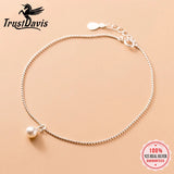 TrustDavis Minimalist 925 Silver Beads Chain Anklets Wedding Jewelry DA1825