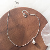 TrustDavis Minimalist 925 Silver Beads Chain Anklets Wedding Jewelry DA1825