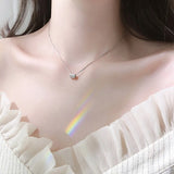 TrustDavis Minimalist 925 Silver Barrel Clavicle Chain Necklace Wedding Party