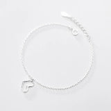 TrustDavis 925 Silver Heart Chain Bracelet For Women Wedding Gift