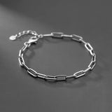 TrustDavis 925 Sterling Silver 4mm Chain Bracelet For Women DA1305