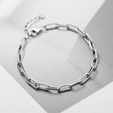 TrustDavis 925 Sterling Silver 4mm Chain Bracelet For Women DA1305