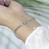 TrustDavis 925 Sterling Silver 4mm Chain Bracelet For Women DA1305