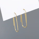 TrustDavis 925 Sterling Silver Paperclip Ear Hook Dangle Earring For Women