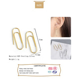TrustDavis 925 Sterling Silver Paperclip Ear Hook Dangle Earring For Women