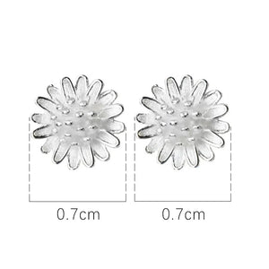 TrustDavis 925 Sterling Silver Flower Charm Stud Earrings Women Wedding