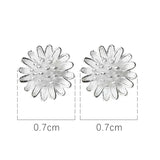 TrustDavis 925 Sterling Silver Flower Charm Stud Earrings Women Wedding