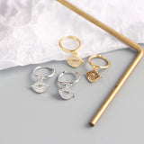 TrustDavis Sterling Silver Sweet Lips Hoop Earrings With Clear CZ Charm
