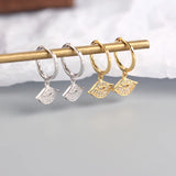 TrustDavis Sterling Silver Sweet Lips Hoop Earrings With Clear CZ Charm