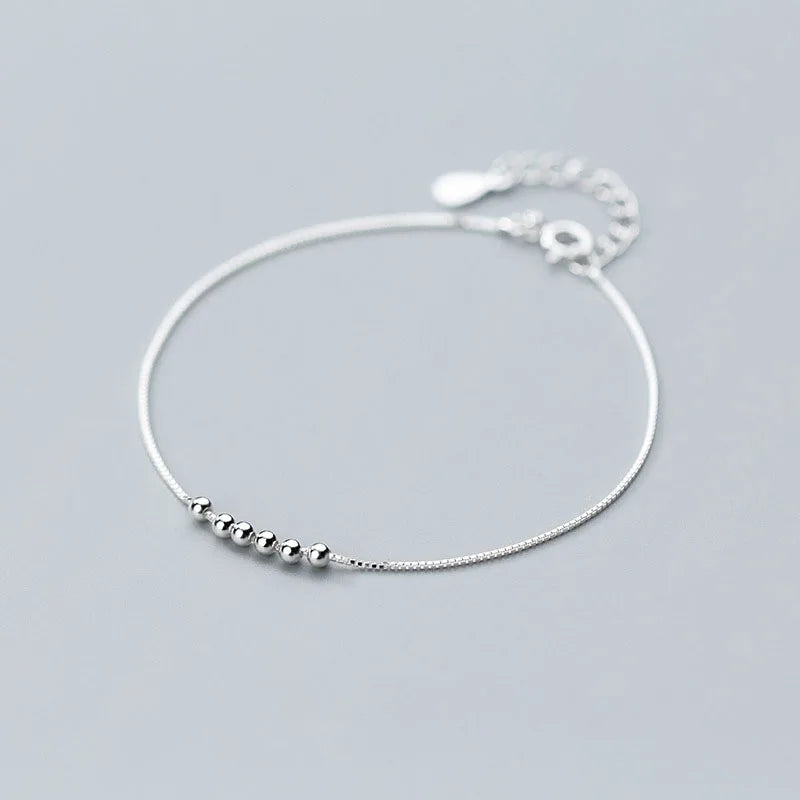 TrustDavis 925 Silver Mini Bead Bracelet for Women Party Jewelry DS1091