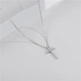 TrustDavis 925 Silver Sweet Cross Clavicle Necklace For Women