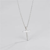 TrustDavis 925 Silver Sweet Cross Clavicle Necklace For Women