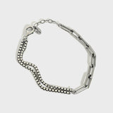 TrustDavis S925 Silver Bracelet Women INS Style Double-Layers Chain H0098