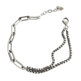 TrustDavis S925 Silver Bracelet Women INS Style Double-Layers Chain H0098