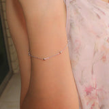 TrustDavis 925 Solid Silver 6 Beads Bracelet For Women