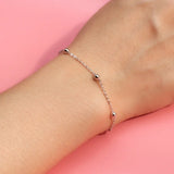TrustDavis 925 Solid Silver 6 Beads Bracelet For Women