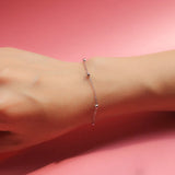 TrustDavis 925 Solid Silver 6 Beads Bracelet For Women