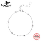 TrustDavis 925 Solid Silver 6 Beads Bracelet For Women