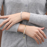TrustDavis Sterling Silver Baroque Pearl Bracelet High Jewelry K025