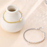 TrustDavis Sterling Silver Baroque Pearl Bracelet High Jewelry K025