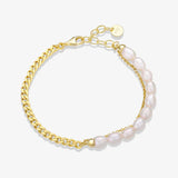 TrustDavis Sterling Silver Baroque Pearl Bracelet High Jewelry K025