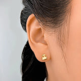 TrustDavis 925 Silver Asymmetric Devil Stud Earrings For Women DS169