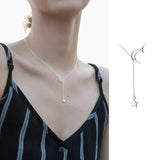 TrustDavis 925 Silver Moon & Star Tales Pendant Necklace