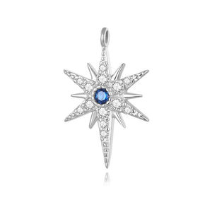 TrustDavis 925 Silver CZ Star Charms Pendant DIY Accessories