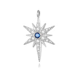 TrustDavis 925 Silver CZ Star Charms Pendant DIY Accessories