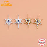 TrustDavis 925 Silver CZ Star Charms Pendant DIY Accessories