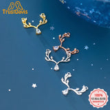 925 Sterling Silver Antlers CZ Charm Pendant DIY Accessories