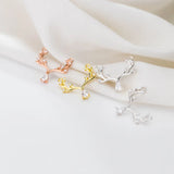 925 Sterling Silver Antlers CZ Charm Pendant DIY Accessories