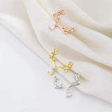 925 Sterling Silver Antlers CZ Charm Pendant DIY Accessories
