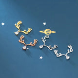 925 Sterling Silver Antlers CZ Charm Pendant DIY Accessories