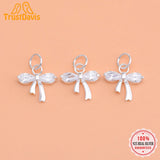 TrustDavis 925 Sterling Silver Bowknot CZ Charm Pendant Jewelry
